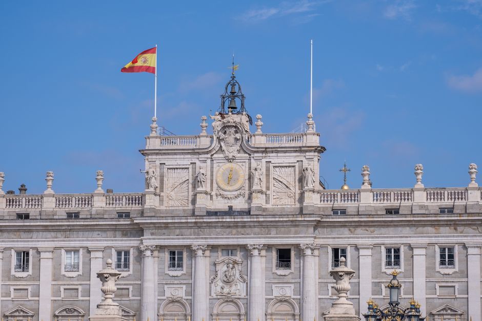 Spain government building flag Madrid