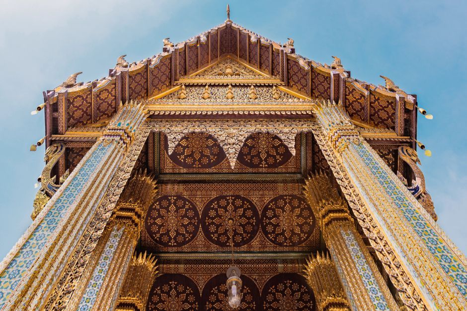 Thai temple architecture exterior Bangkok Thailand