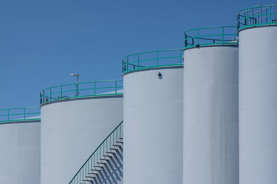 oil refinery industrial plant storage tanks pipeline