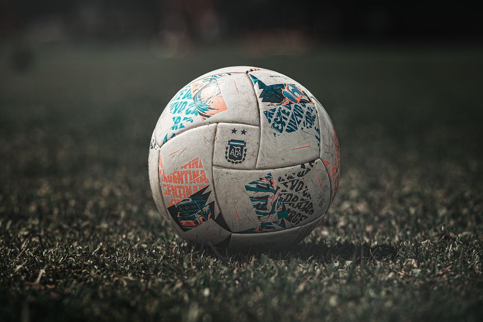 soccer ball grass field close up