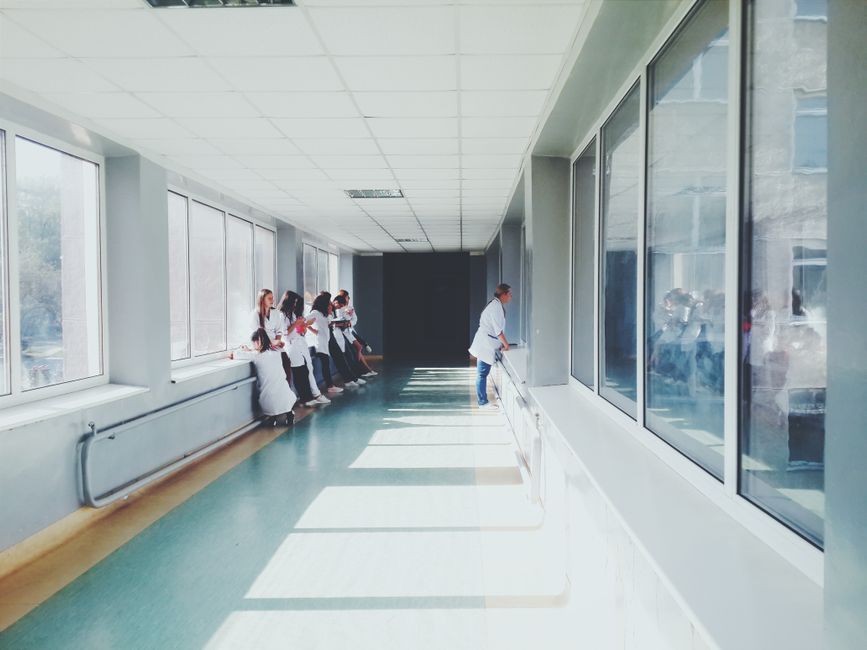 UK hospital neonatology department corridor