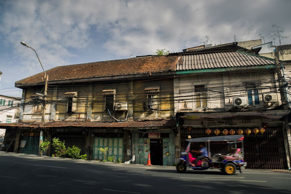 Bangkok old town street community Thailand