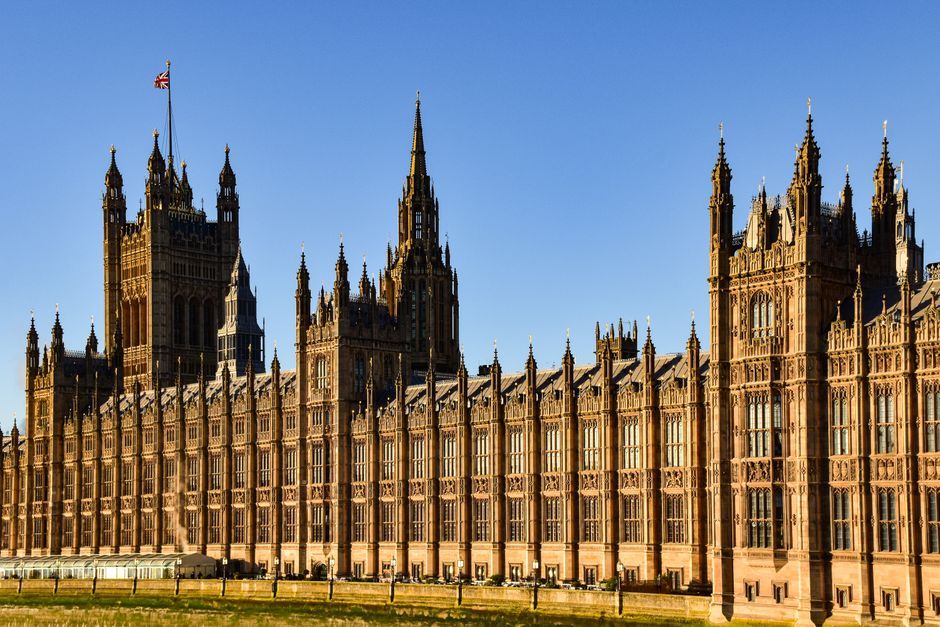 UK parliament building exterior daytime