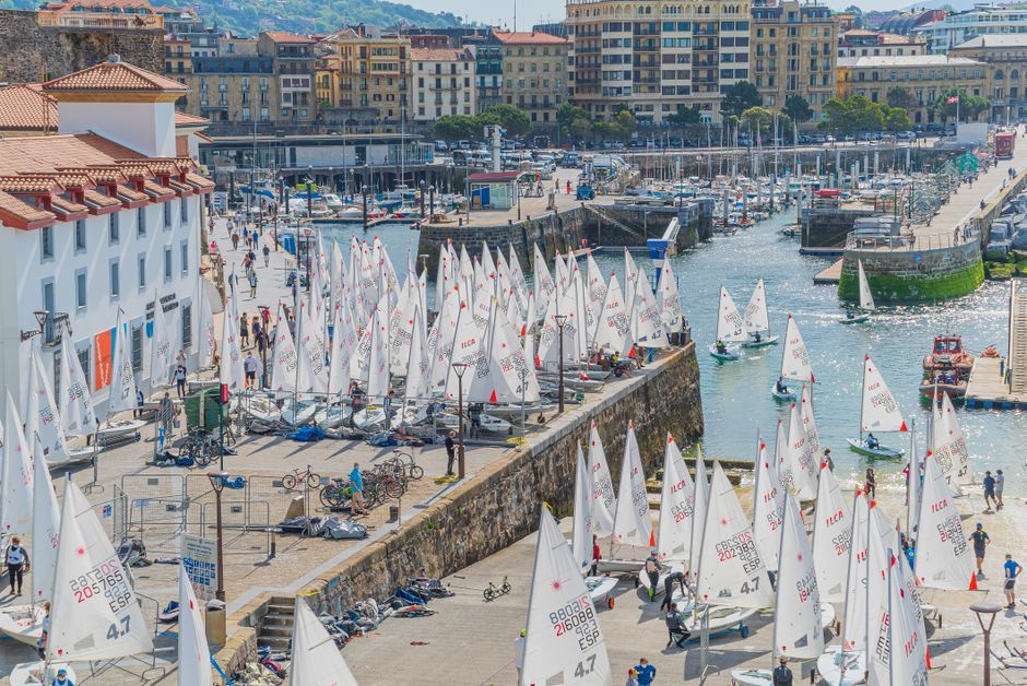 Spain port maritime area crowd