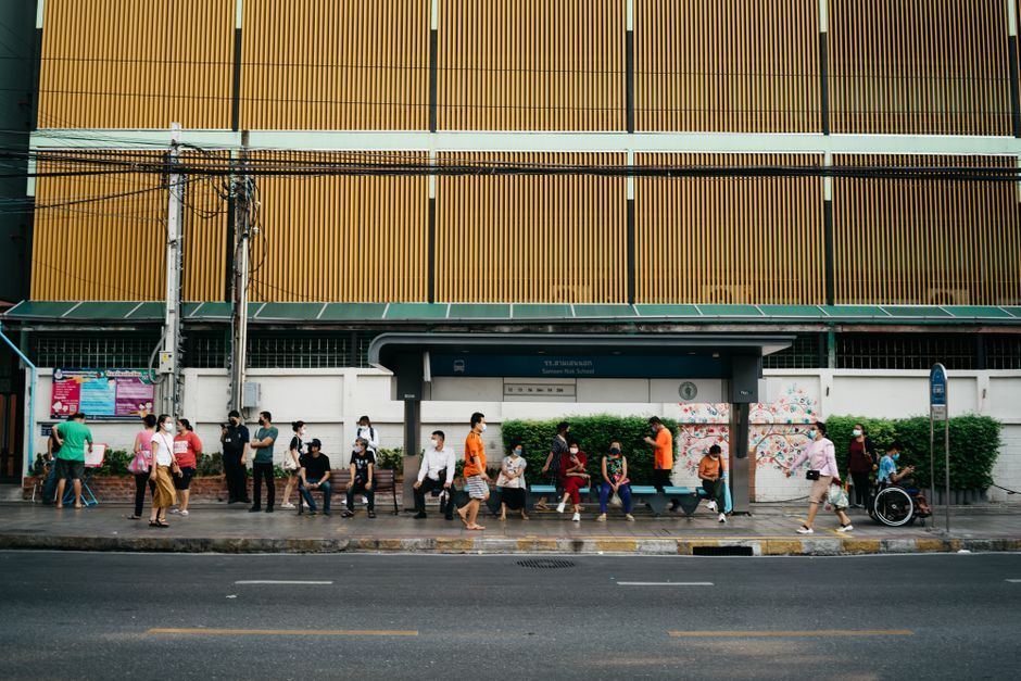 Bangkok street public people Thailand