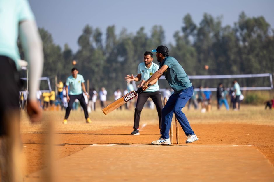 cricket bat ball pitch