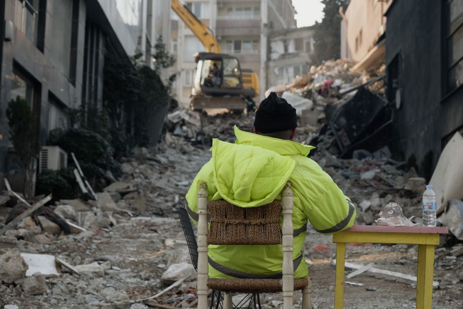 Athens emergency rescue rubble debris street