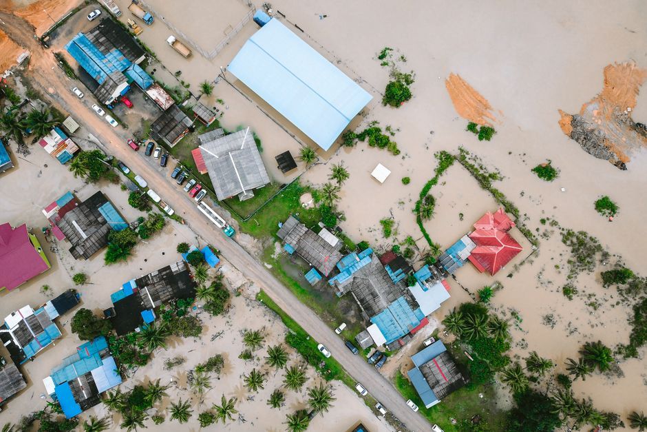 Thailand residential community street flood
