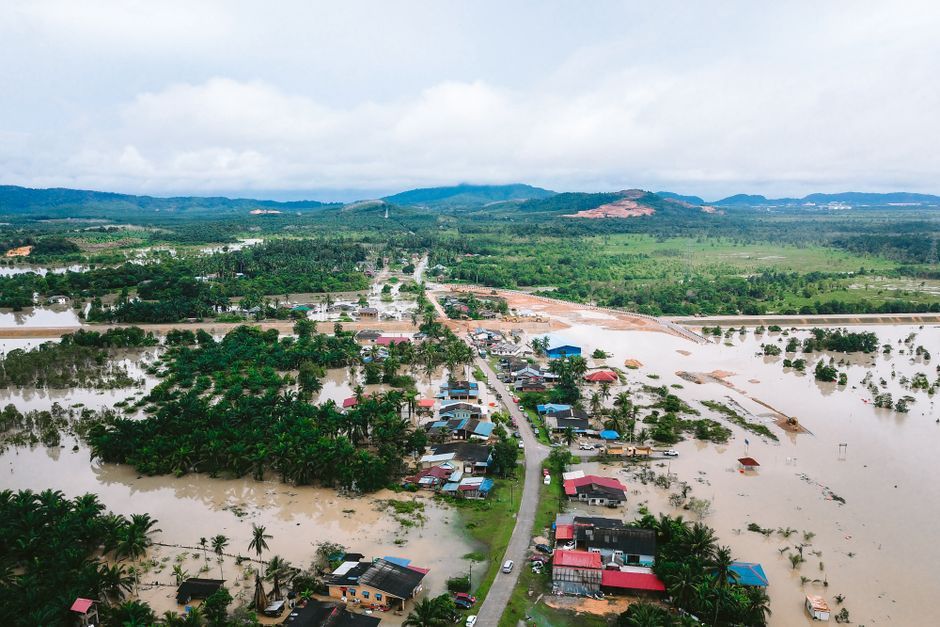 Thailand flood disaster village exterior