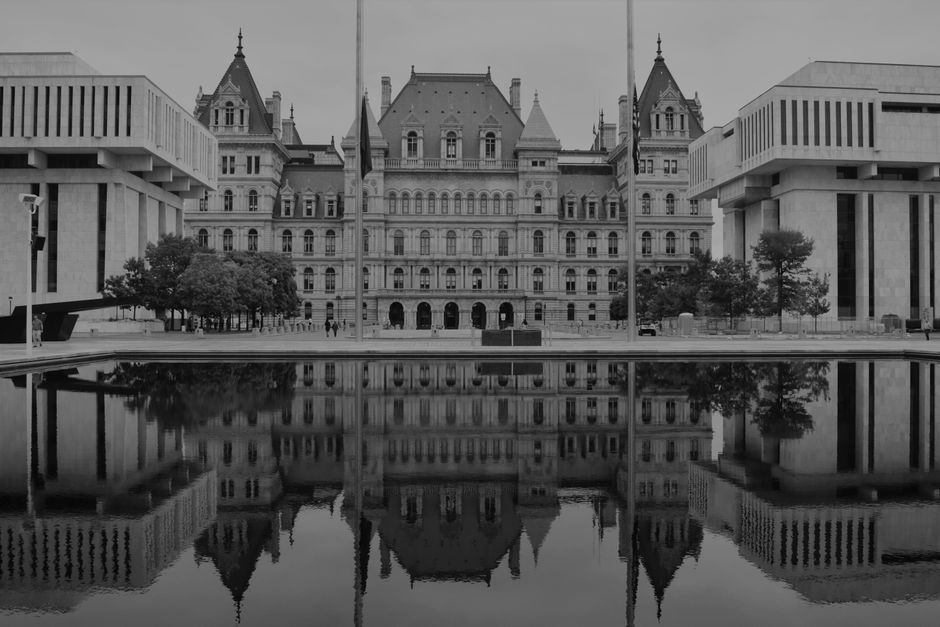 New York state government building exterior capitol