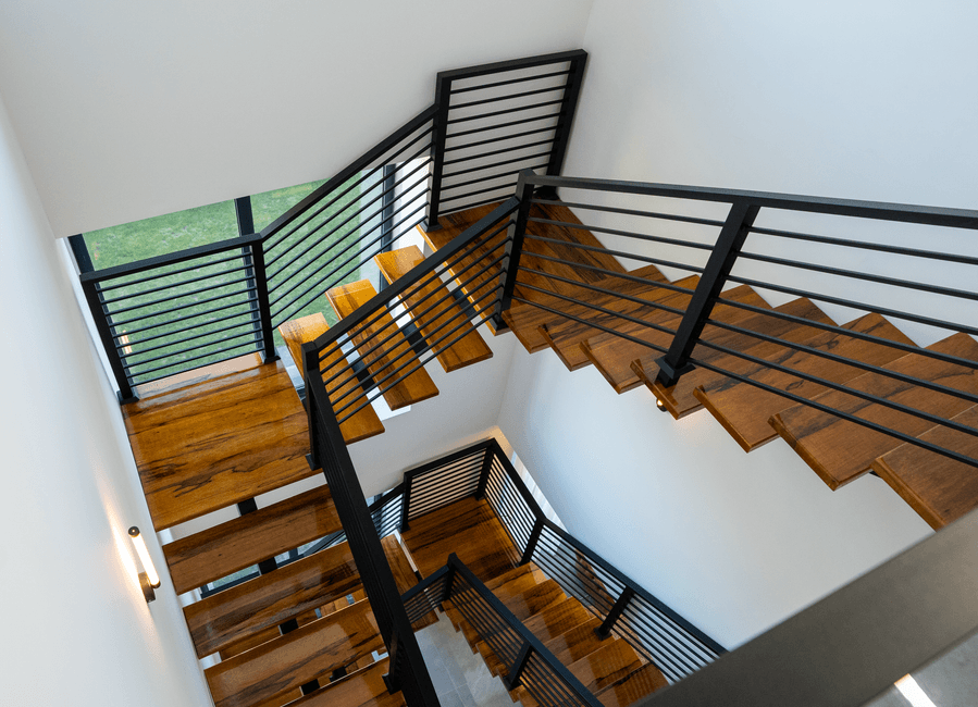 modern minimalist contemporary interior staircase Japan wooden home