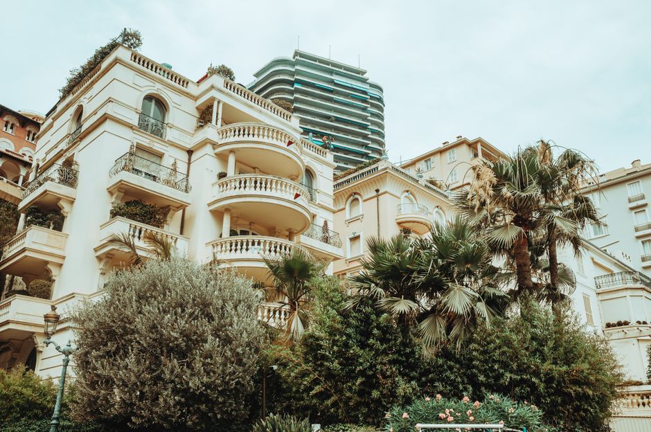 Monaco seafront street building exterior