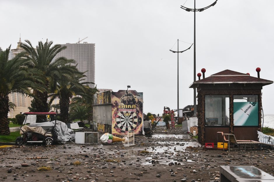 Florida hurricane wind damage coastal street US