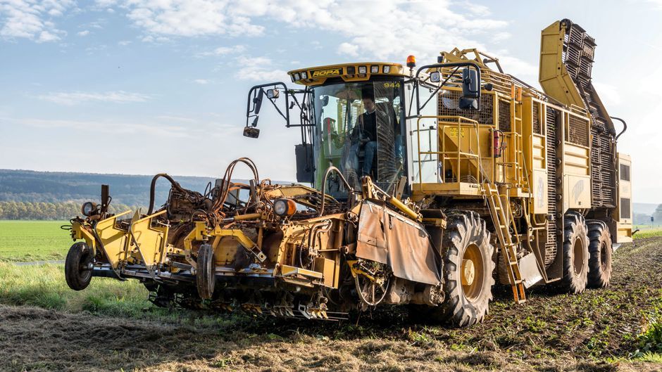 modern agricultural tractor machinery field