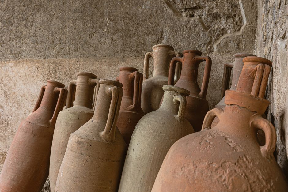 ancient ceramic amphora pots archaeological excavation Turkey