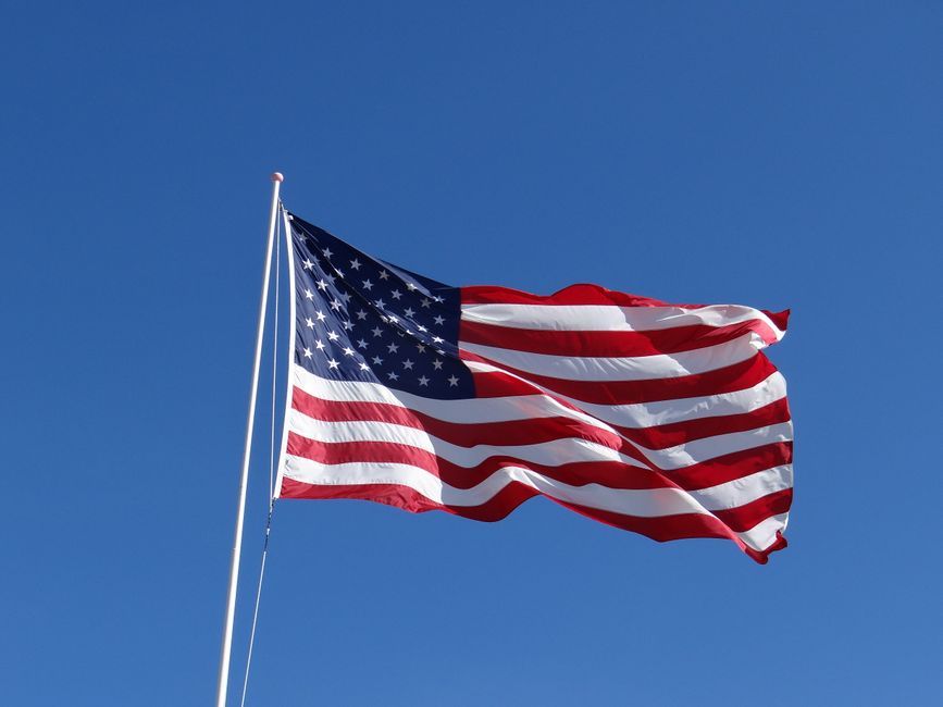 United States military base exterior flagpole