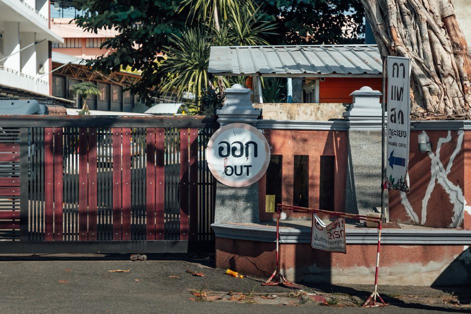 Thai villagers supporting local politician sign