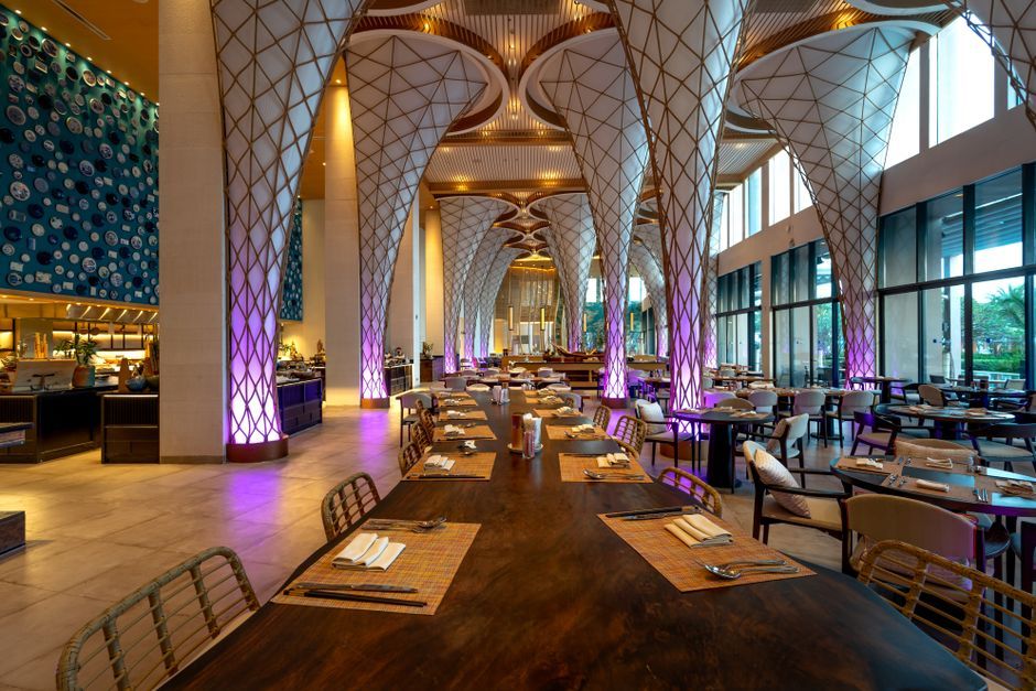 Bangkok luxury restaurant dining tables daytime
