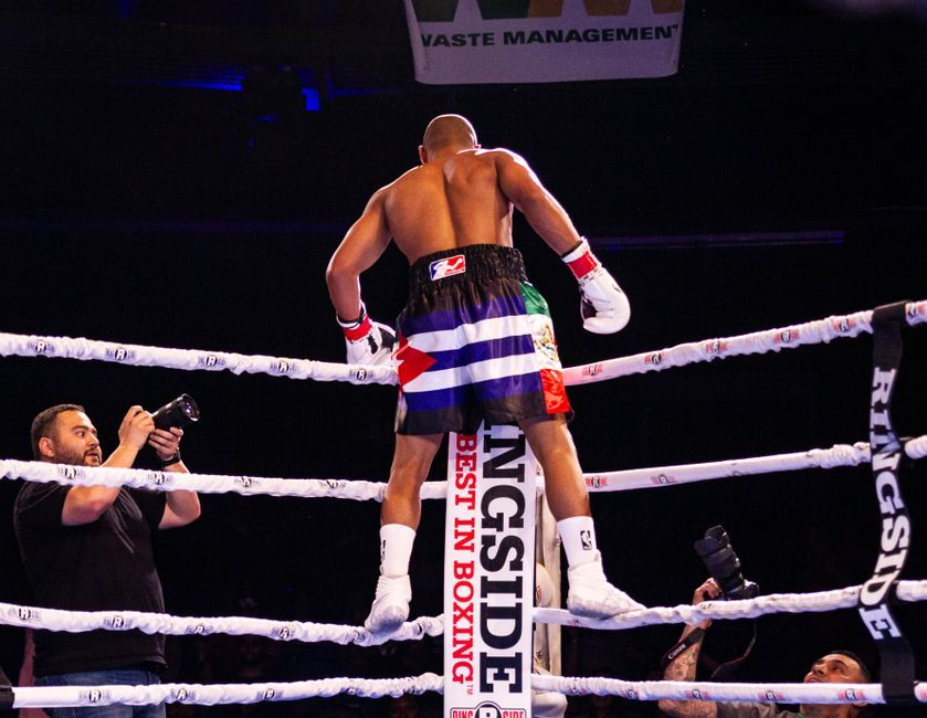 boxing champion belt celebration arena
