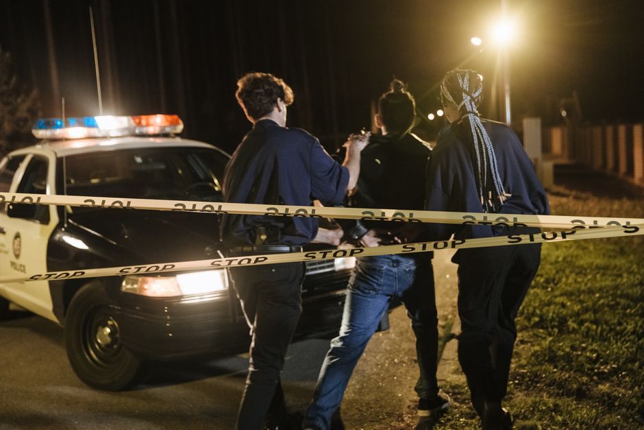 Australia police tape street scene