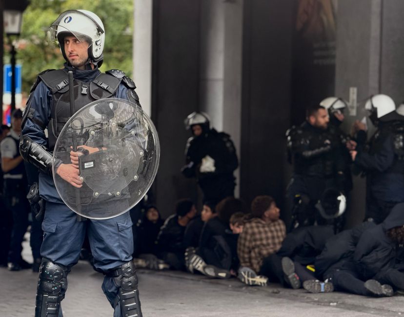 France police riot gear protest street