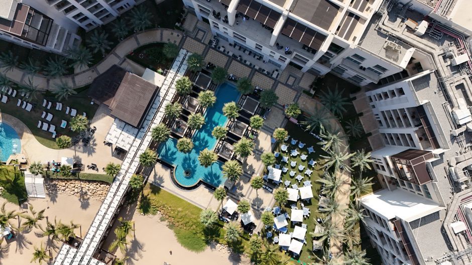 luxury resort swimming pool oman architecture