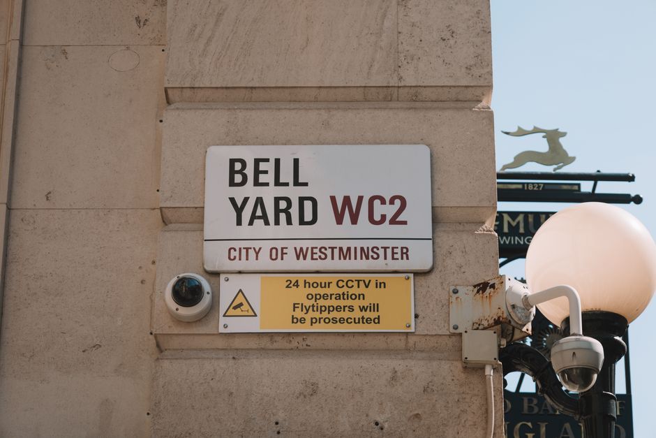 London street sign Westminster UK