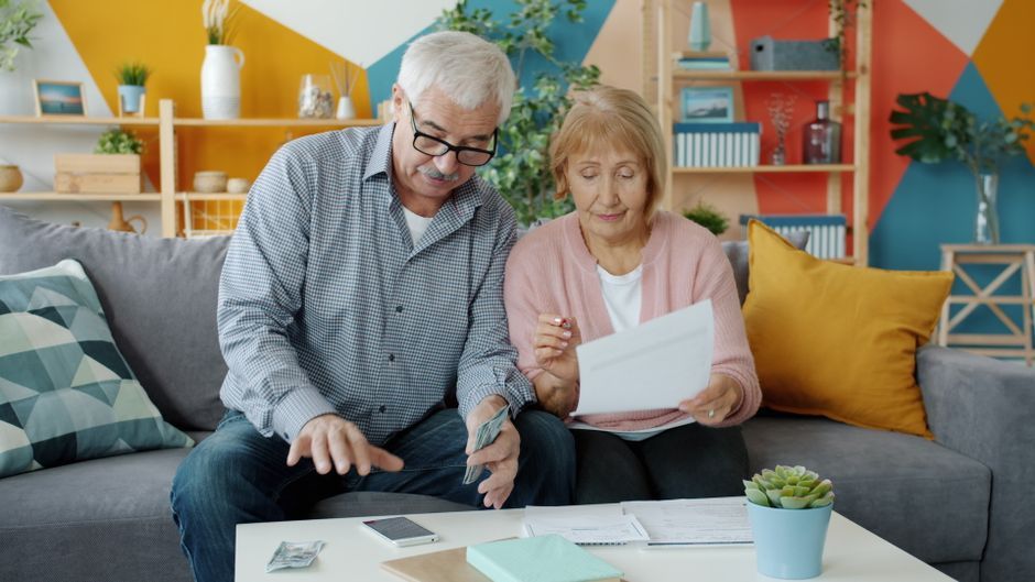 UK elderly pensioner couple home