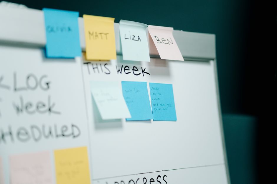 project planning whiteboard notes office
