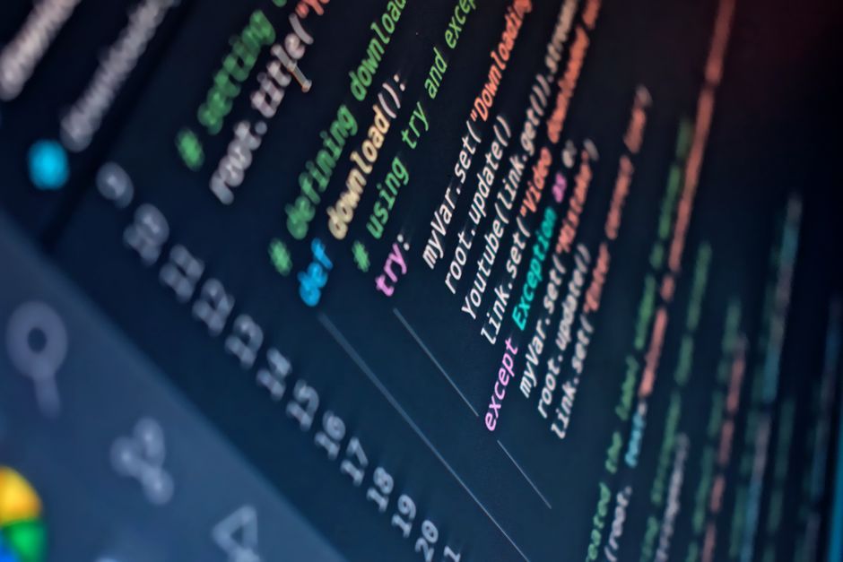 software code development screen close up