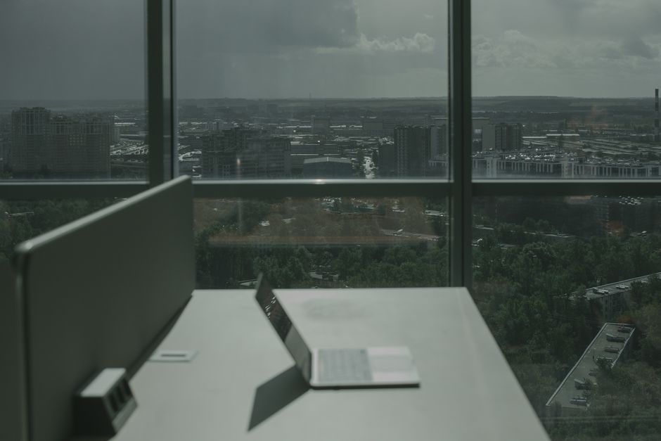 UK modern office workspace desk