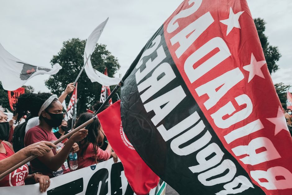 Brazil political protest flag