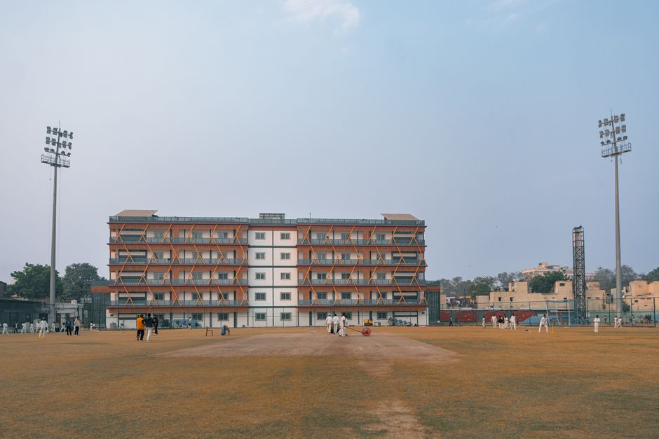 cricket match stadium floodlights pitch