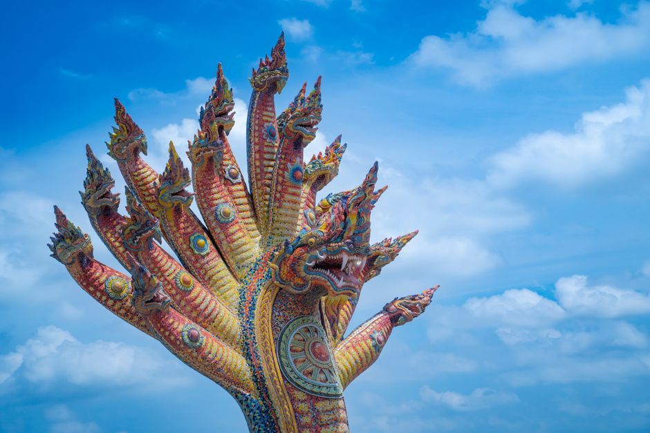 Thailand riverfront temple traditional festival Nakhon Phanom