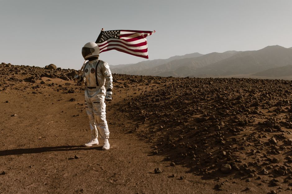 Mars surface landscape aerospace technology