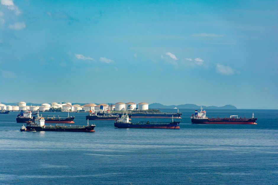 commercial oil tanker ship ocean horizon