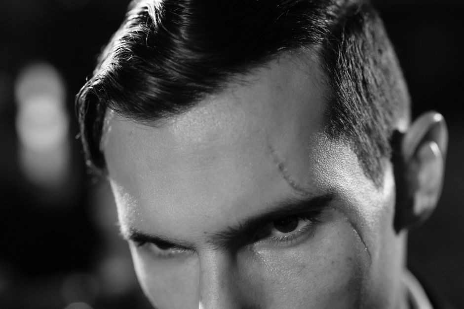 dramatic actor portrait gritty mood