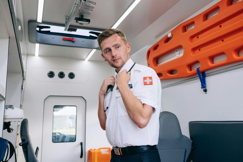 UK emergency medical services ambulance interior