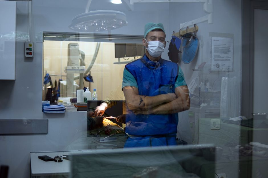 United Kingdom medical doctor surgeon hospital corridor