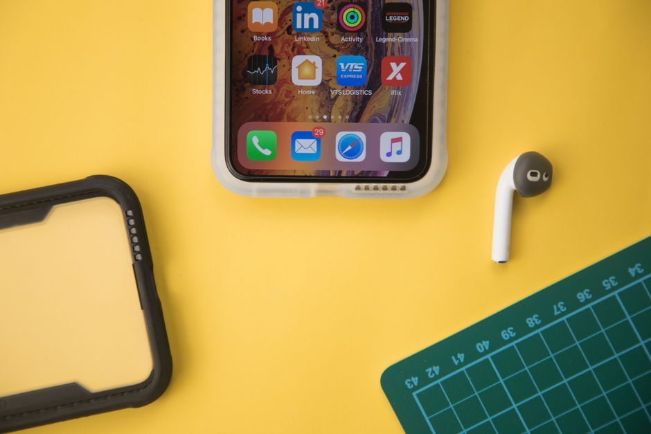 phone case accessories flat lay workspace