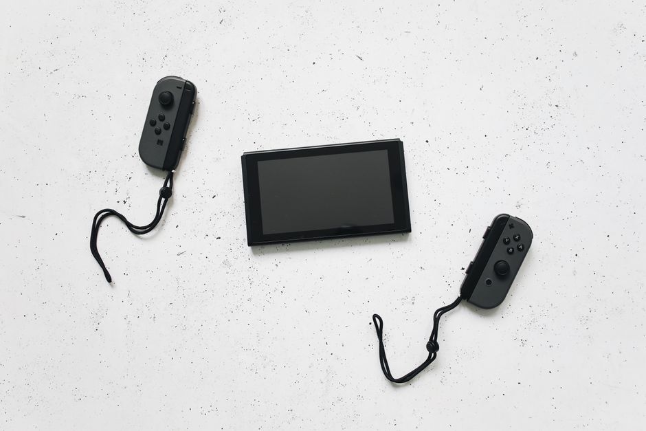 Nintendo Switch game cartridge accessories desk workspace