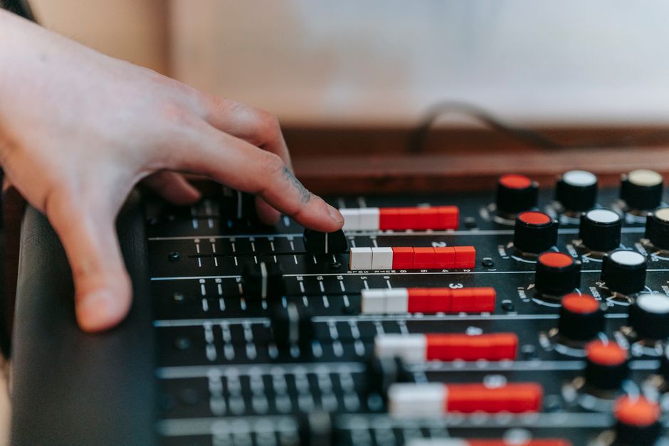 audio mixing studio equipment soundboard