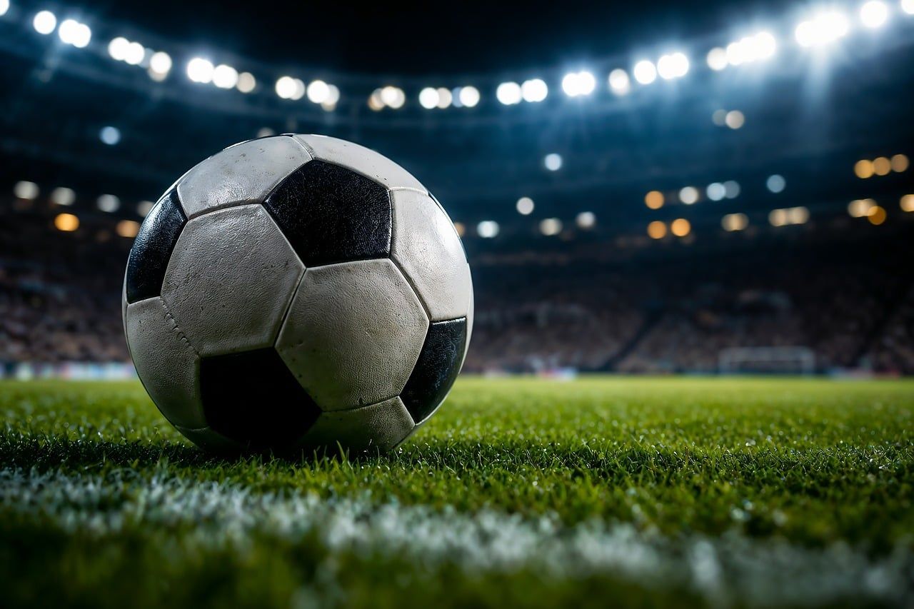 soccer ball grass field close up
