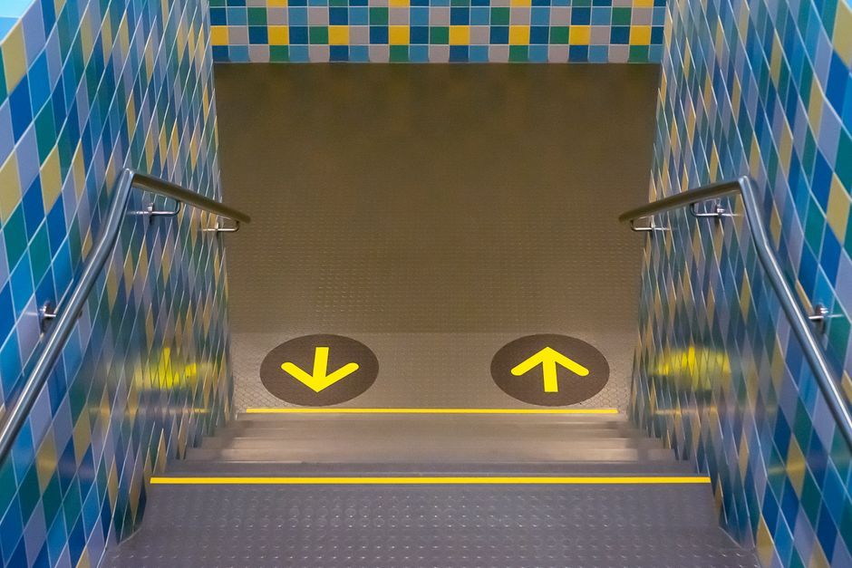 colorful school wayfinding interior design California
