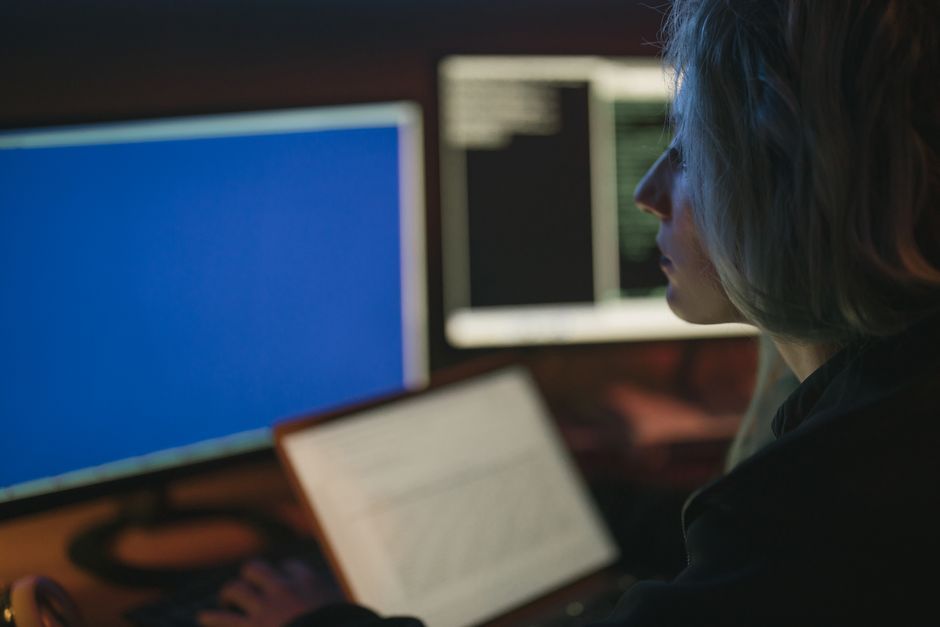 cybersecurity digital data analysis screen