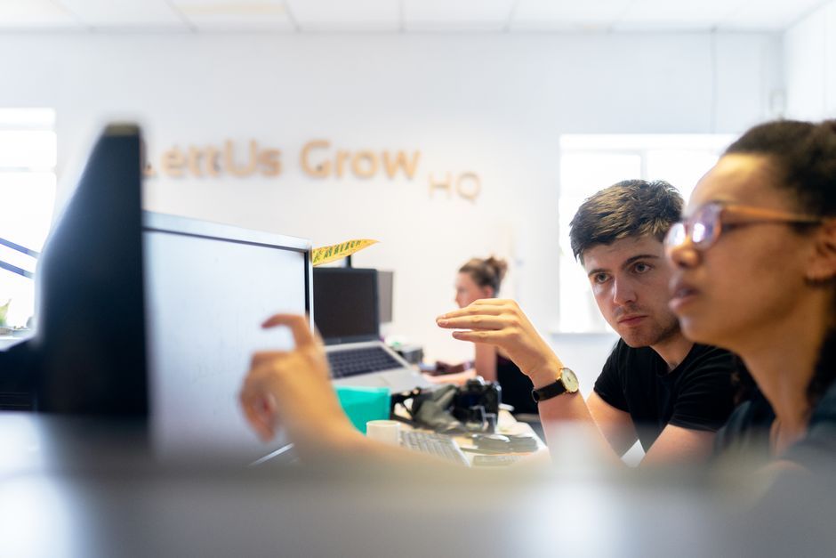 software engineers collaborating corporate