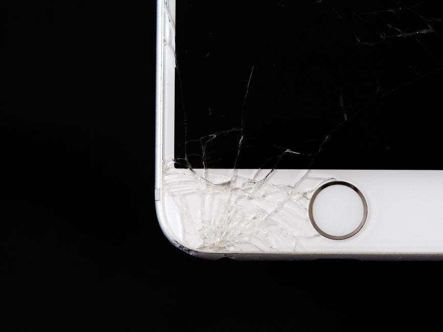 broken smartphone screen protector