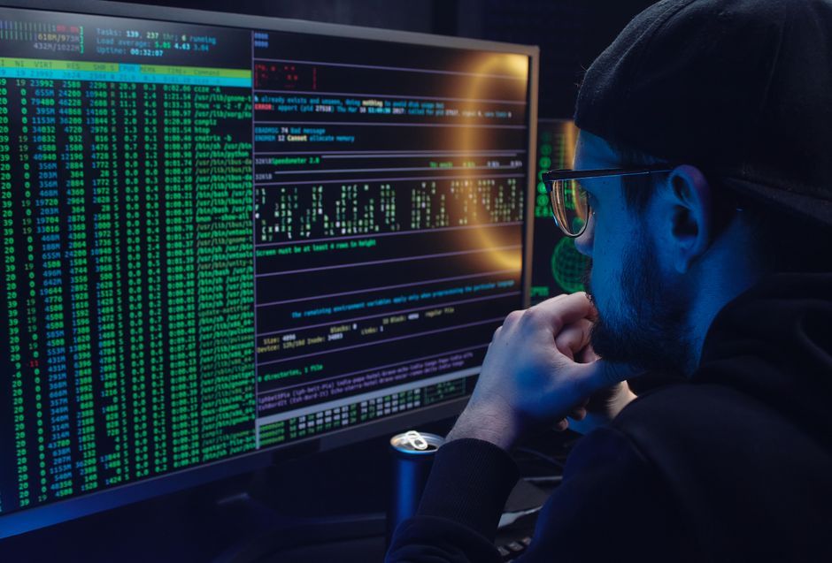 cybersecurity code analysis terminal screen no logo