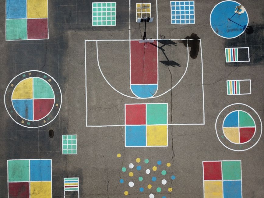 colorful public playground shapes