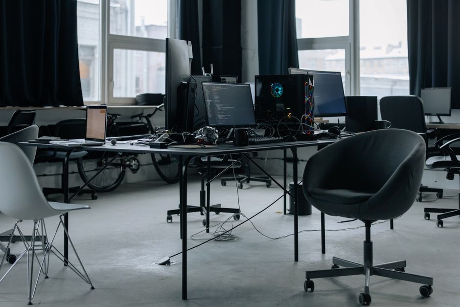software developer office computer workspace